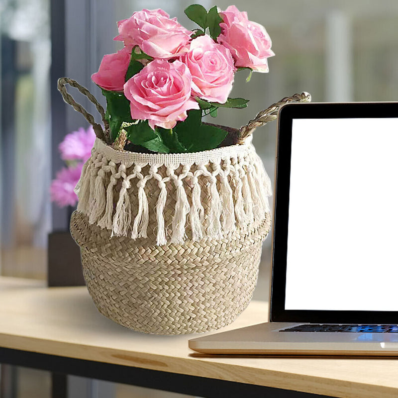 Handmade Foldable Hanging Basket Flowers Pot Laundry Storage Toys Holder Ta