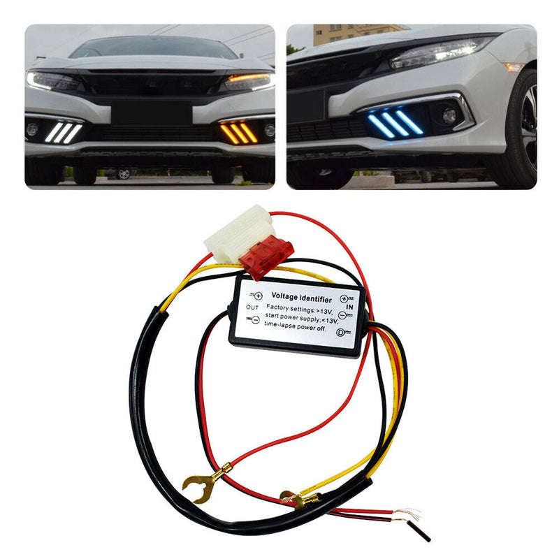 Car LED Daytime Running Light Automatic On/Off Controller Relay Harness 12-18V