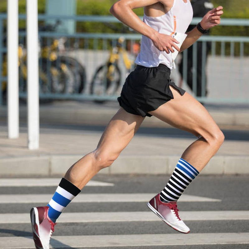 Unisex Running Stripe Long Socks Women Men Sport Soccer Cycling Breathable Socks