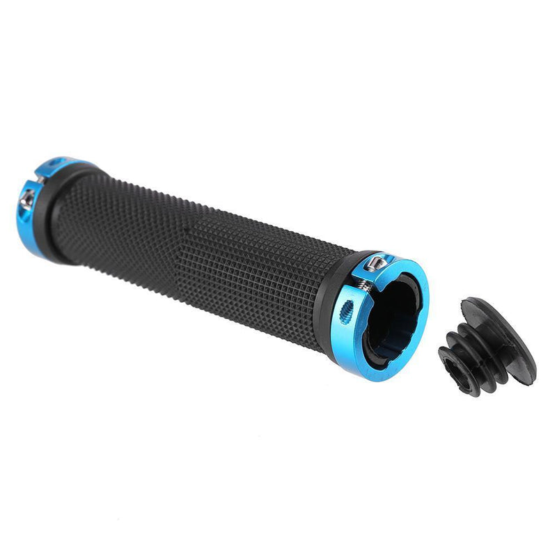 1pair Cycling Skid-Proof Grips Anti-Skid Plastic Bicycle Handlebar (Blue) Newly