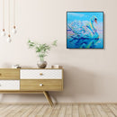 5D DIY Full Drill Round Shape Swan Rhinestone Diamond Drawing Home Decoration