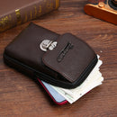 Casual Litchi Pattern Clutch Men PU Leather Belt Purse Card Holder Small Wall