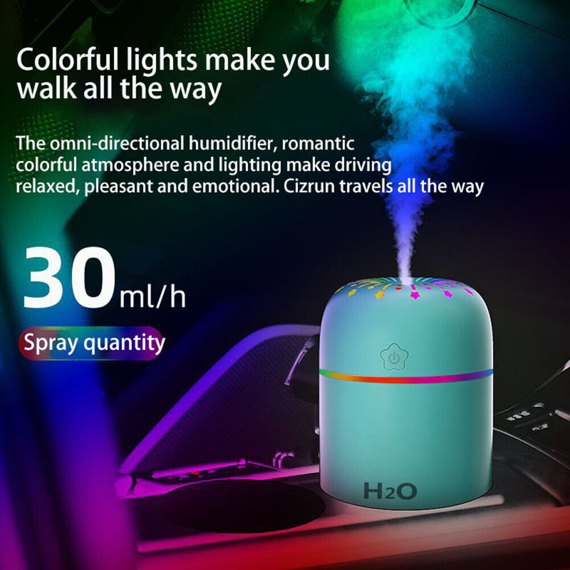 USB Night Light Air Humidifier Home Car Desktop Aroma Oil Diffuser (Green)