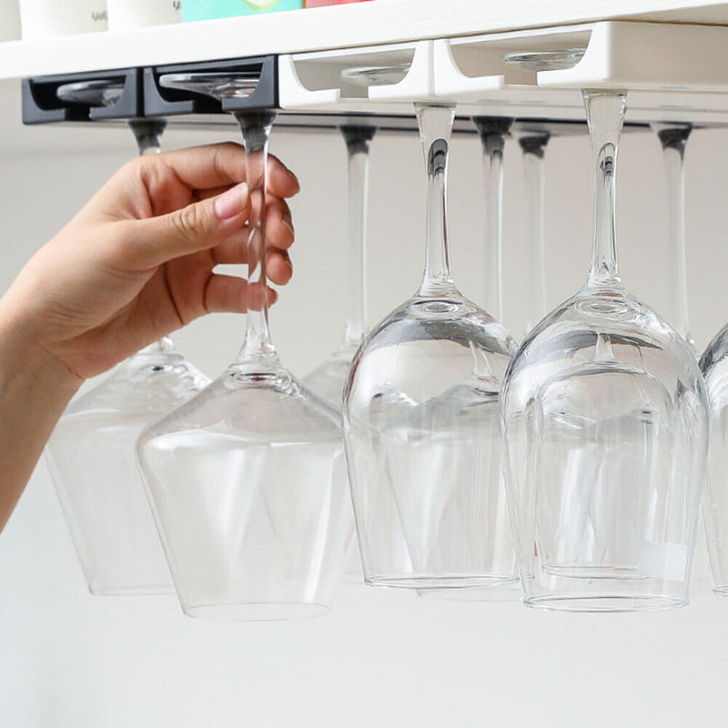 Wine Glass Rack Under Cabinet Stemware Holder Storage Hanger Kitchen Organi