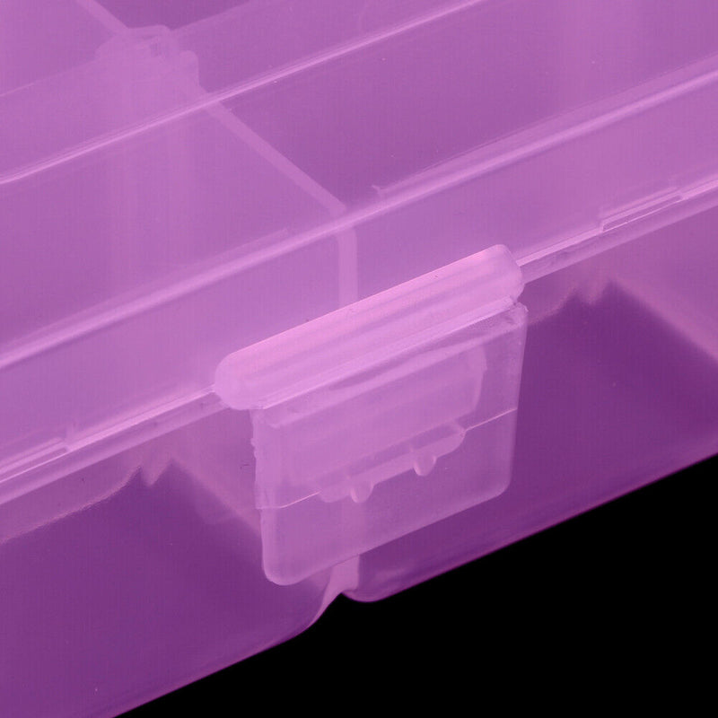 Adjustable 36 Compartment Plastic Storage Box Jewelry Earring Case?Pink? Newly