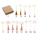 Cute Book Holder Apricot Stationery Metal Bookmark Leaf Chinese Style Tassel