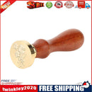 Plants Pattern Retro Sealing Stamp Wood Handle Metal Sealing Wax Stamp (F)