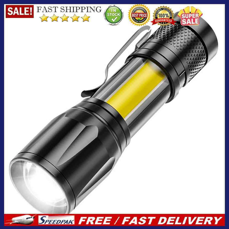 400mAh Portable Telescopic Zoom Torch USB Rechargeable Home Plastic Flashli