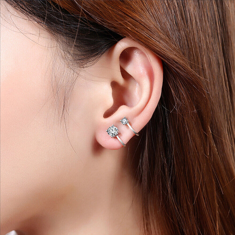 Women Men Tragus Earrings Zircon Ear Cuff Non Piercing Earrings No Pierced