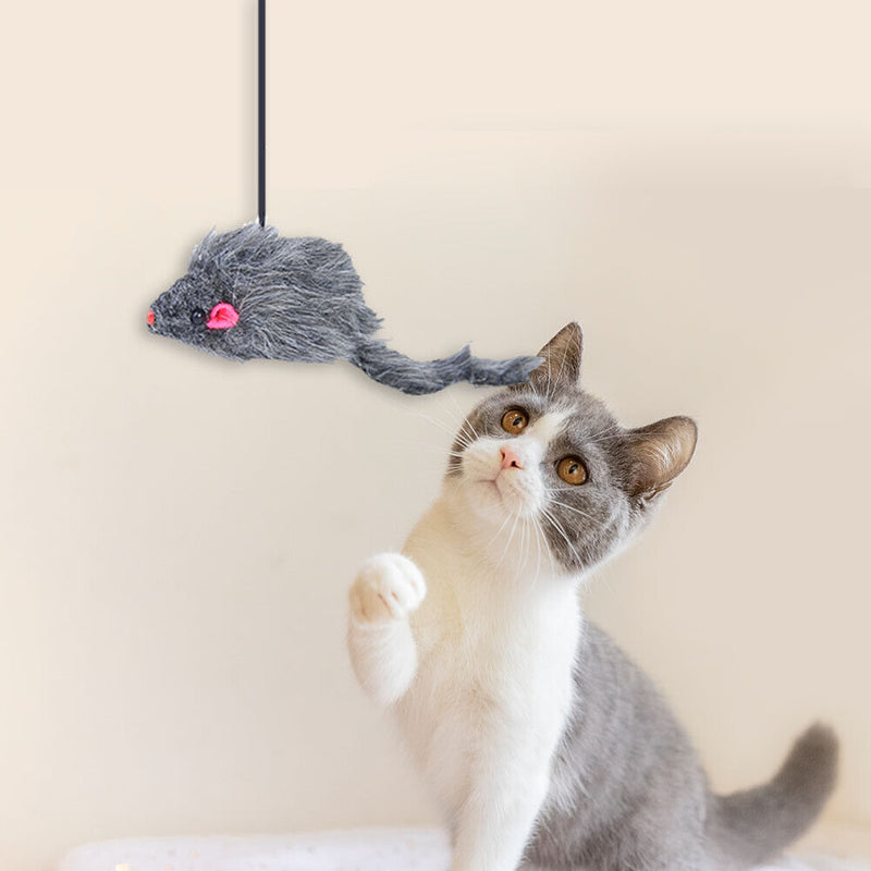 Cat Self-hey Teaser Toys Kitten Scratch Rope Mouse Door Hanging Kitty Stick