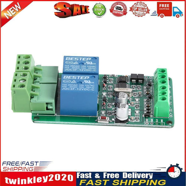 Modbus RTU 2 Way Relay Module Output 2 Channel Switch RS485 TTL 12V Input Newly