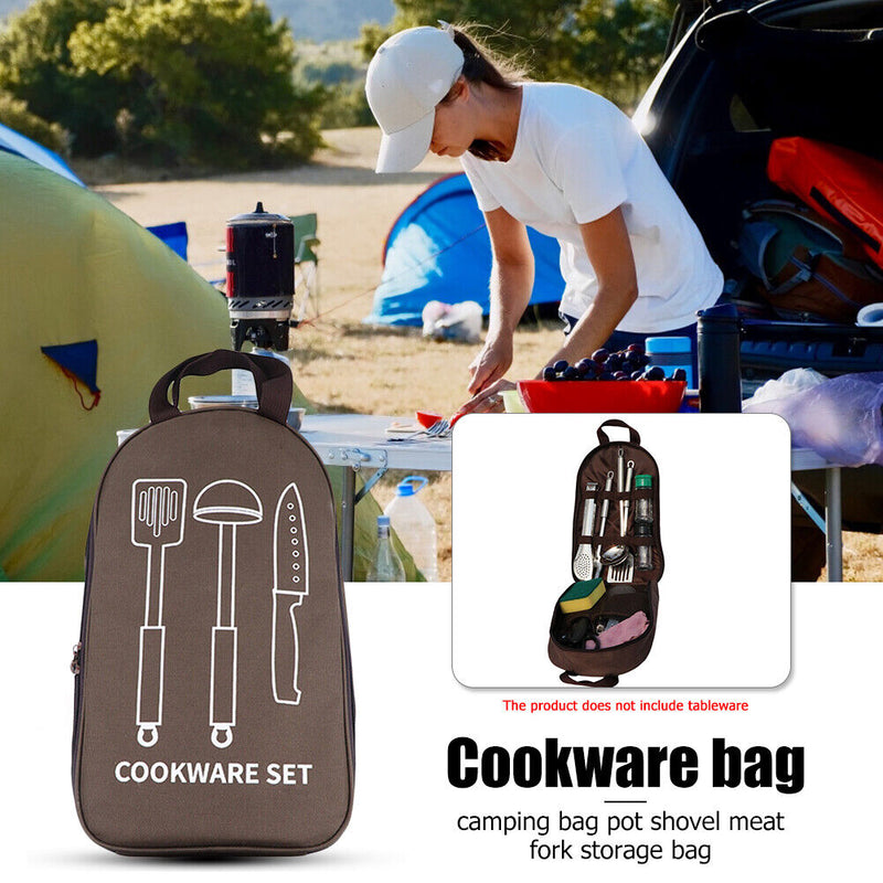 Outdoor Camping Cookware Storage Container Bags BBQ Travel Hiking Picnic Pouch