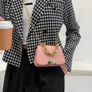 Designer Women Chain PU Leather Shoulder Crossbody Bag Mini Handbag (Pink)