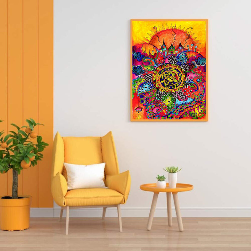 Abstract Sun Flower Oil Paint By Numbers Kit DIY Frameless Drawing for Adul