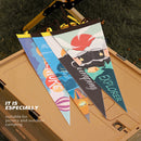 Camping Tent Bunting Pennant Outdoor Scene Layout Triangle Hanging Flag (B)