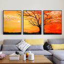 DIY Paint By Number Kit Beautiful Sunset Triptych Acrylic Paint Art Craft Gift