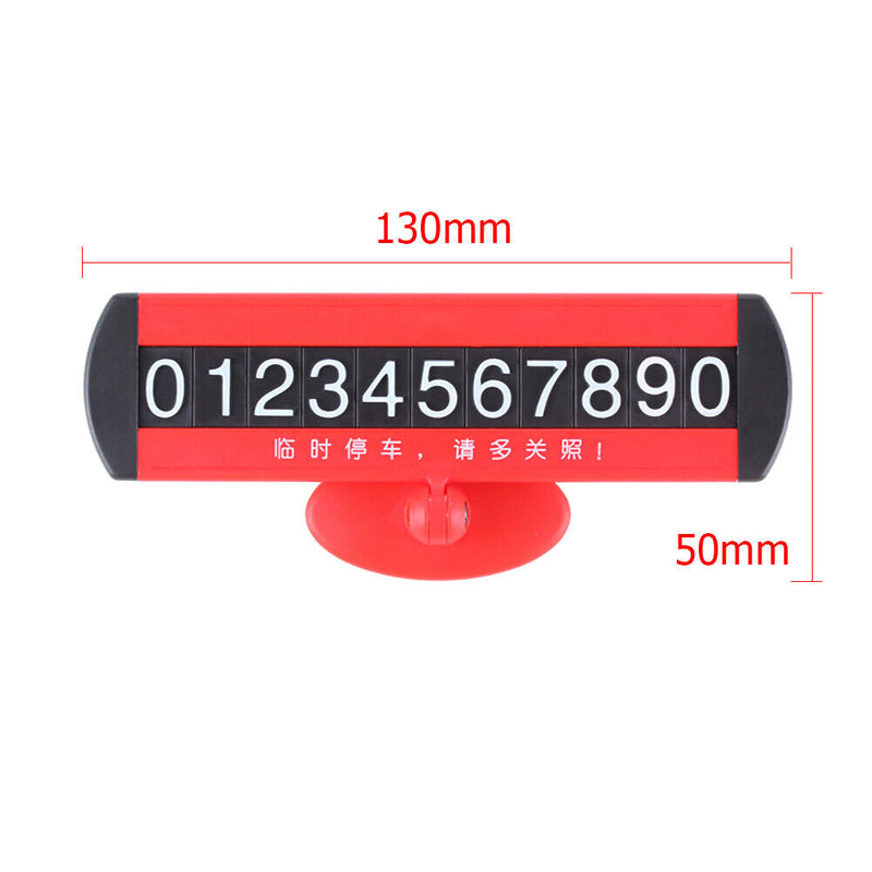 Temporary Luminous Car Parking Card Number Stickers Sucker Plate (Red)-235188.03