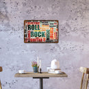 Roll Rock Metal Plate Tin Plaque Bar Pub Wall Art Sign Home Decoration