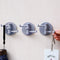 Bathroom Wall Hanging Rotatable 3 Hooks Adhesive Bracket Holder (Grey) Newly