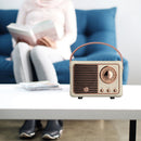 Retro Bluetooth-compatible Speaker Classical Subwoofer Music Player (White)