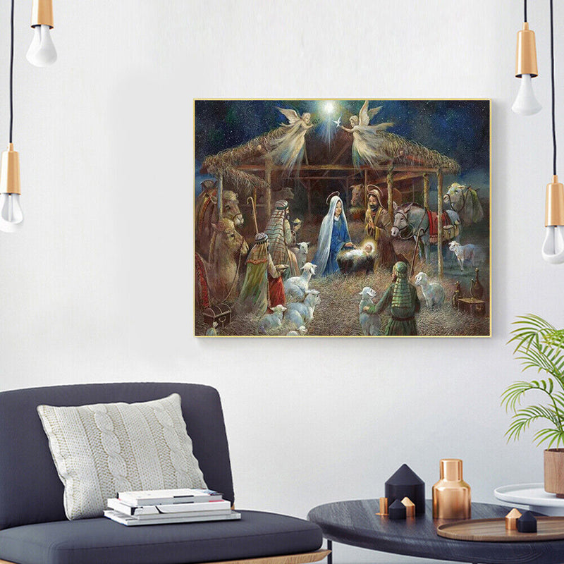 Nativity Oil Paint By Numbers Kits Canvas Drawing DIY Coloring Picture Art