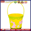 Easter Storage Bucket Basket Tote Bags Round Cartoon Portable Kids Festival Gift