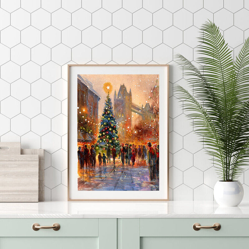 DIY Digital Picture Christmas Tree Frameless Oil Painting By Number Handicraft