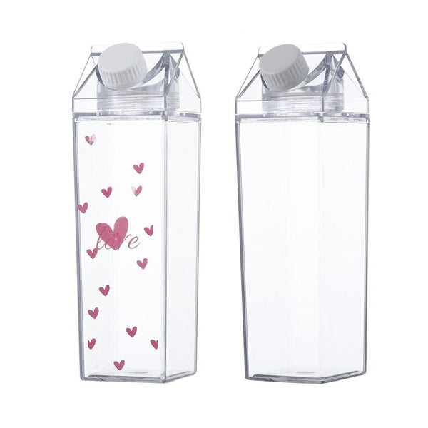 Water Drinking Transparent Milk Box Sport Water Bottle Drinking Cup Drink Jug