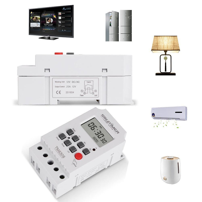 Weekly Programmable LCD Digital Timer Switch Controller Setting Clock (12V)