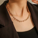 Hip Hop Splicing Horseshoe Necklace Punk Alloy Women Men Clavicle Chain Jewel