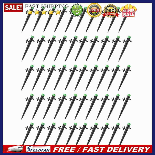 50pcs Adjustable Sprinkler Spray Dripper Drip Emitter 360 Degrees Stake Noz