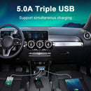 120W 5A Type-C Fast Charging Adapter for Mobile Phone 3 Ports USB PD Car Charger