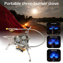 Outdoor Three-head Camping Picnic Stove Portable Split Windproof Burner Stove~
