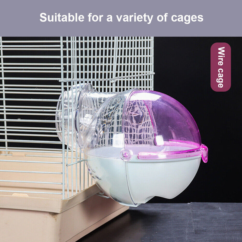Cute Hamster Mouse Bathroom Toilet Cage Plastic Animal Bath Sand Box (Pink)