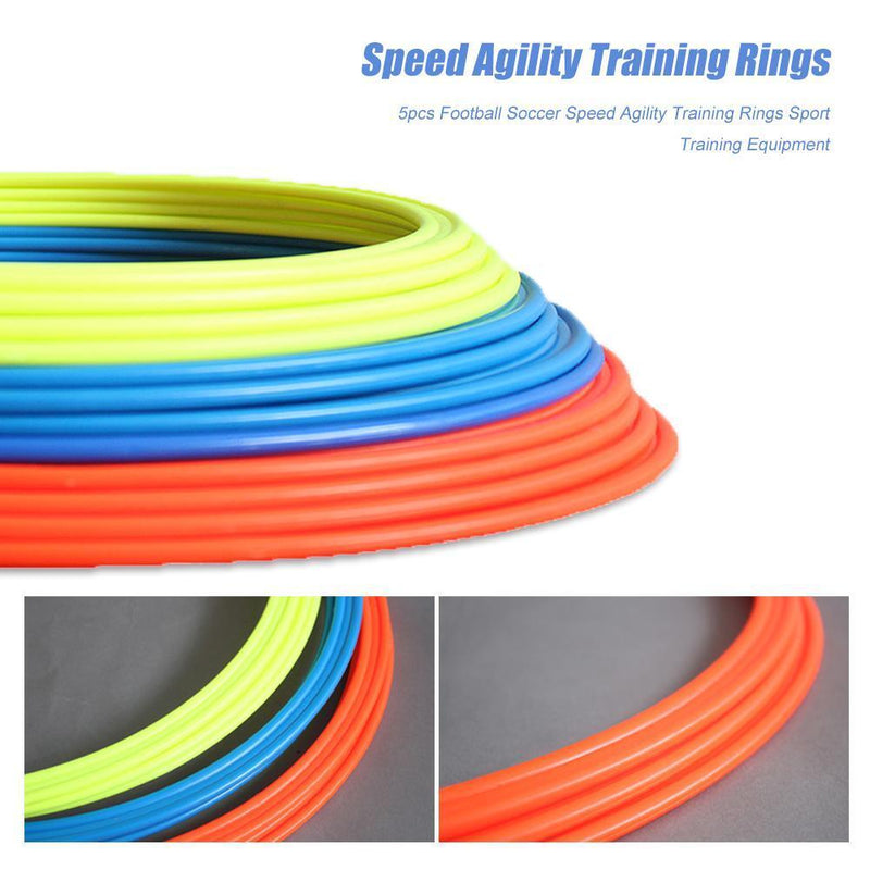 5pcs Football Soccer Speed Agility Rings Sport Training Equipment (40cm) Newly