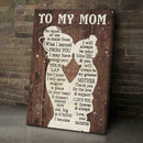 To My Mom Canvas Gift From Daughter Mother's Day Gift Decorative K1A4 E6B4