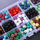 RongSheng 410 Colorful Chakra Beads, Lavaste Stone with Jewelry Box, DIY