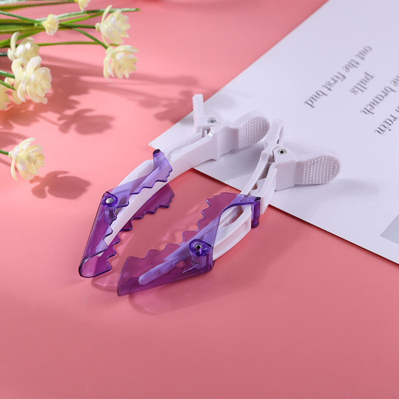 10pcs Plastic Salon Hair Clip Set Hairdressing Crocodile Hair Grip (Purple)