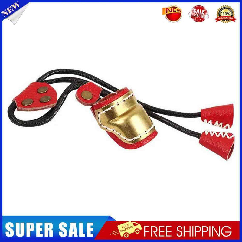 Thumb Finger Tip Protector Practice Archery Pull Arrow Guard Rings (Red)