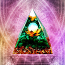 Crystal Energy Tower Healing Reiki Chakra Pyramid Ogan Crushed Stone Decoration