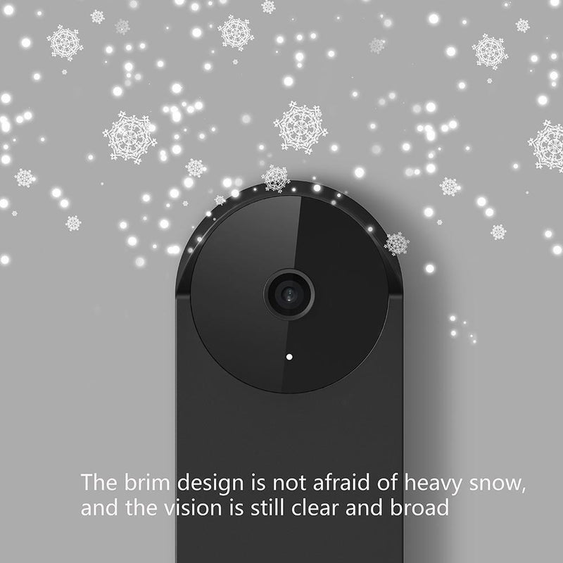 Doorbell Silicone Cover Case Doorbell Accessories for Google Nest (Black)