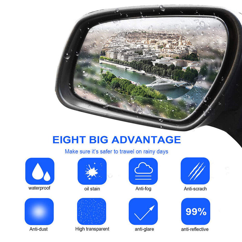 12x Rainproof Anti-Glare Car Stickers Protective Film for Rearview Mirror Window