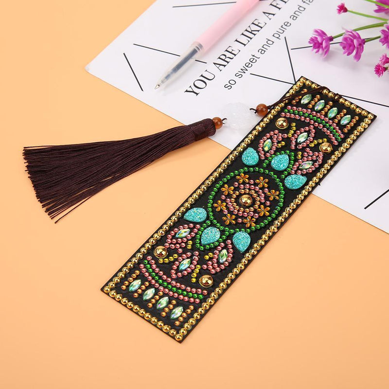 DIY Special Shaped Diamond Painting Creative Tassel Book Marks Leather Bookmark