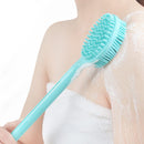 Double-Sided Silicone Long Handle Back Massage Exfoliation Wisp Body Scrub Brush