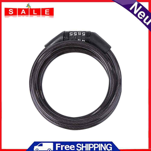 110cm Bicycle Chain Block Lock 4 Digit Code Combination Anti-theft Cable Lock