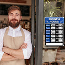 Business Hours Sign Hours of Operation Signs for Window / Door (Blue) Newly