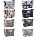 3pcs Printed Cosmetic Bag Canvas Purse Zip Makeup Wash Storage Pouch