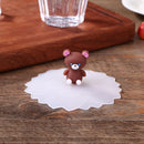 #A Cute Cup Dust Cover Dustproof Drinking Cup Lids Glass Mugs Cap with Spoon Hol