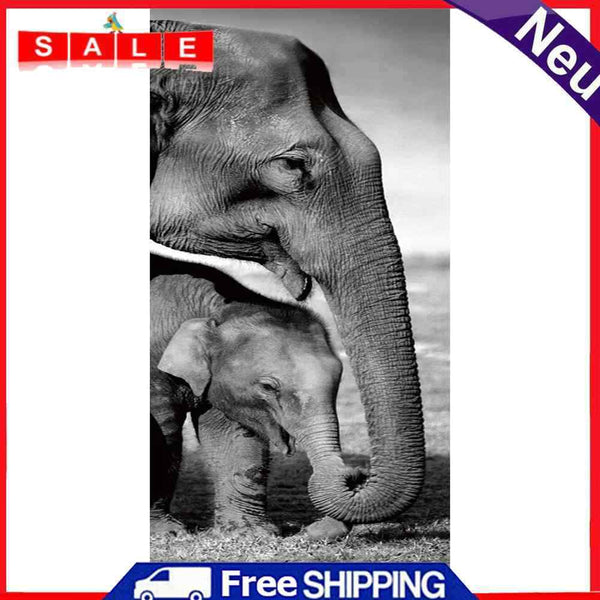 Elephant Mom and Kid Oil Paint By Numbers DIY Home Decoration Gift Wall Art Kit