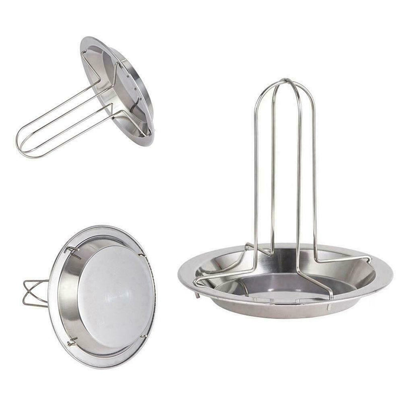 Roast Chicken Holder Steel Upright Roaster Rack BBQ Stand Sale Hot Z8O4